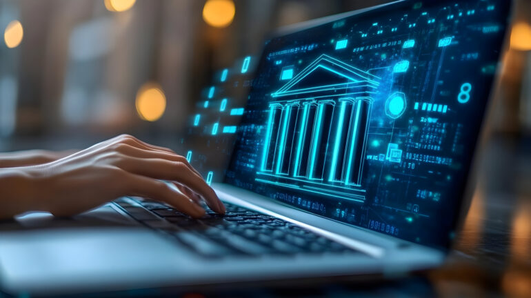 Digital Bank Illustration: Cyber Security Concept